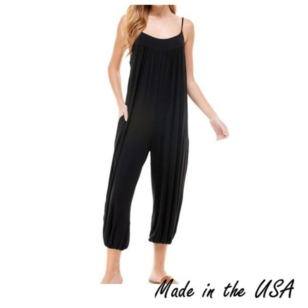 Black Harem Jumper with Adjustable Straps